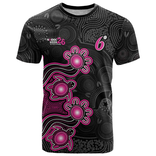 Personalised Sydney Sixers NAIDOC Week 2026 T Shirt Sea Turtles Aboriginal Art