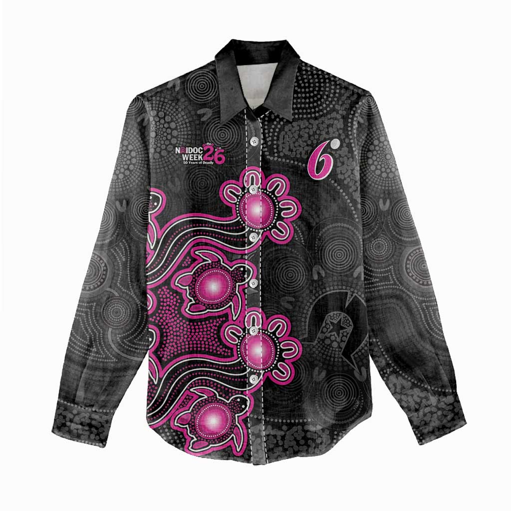 Personalised Sydney Sixers NAIDOC Week 2026 Women Casual Shirt Sea Turtles Aboriginal Art