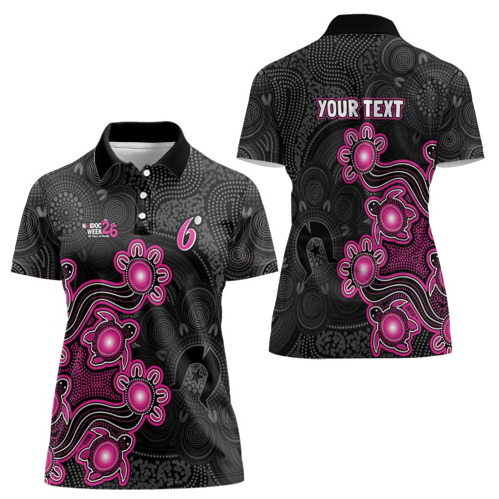 Personalised Sydney Sixers NAIDOC Week 2026 Women Polo Shirt Sea Turtles Aboriginal Art