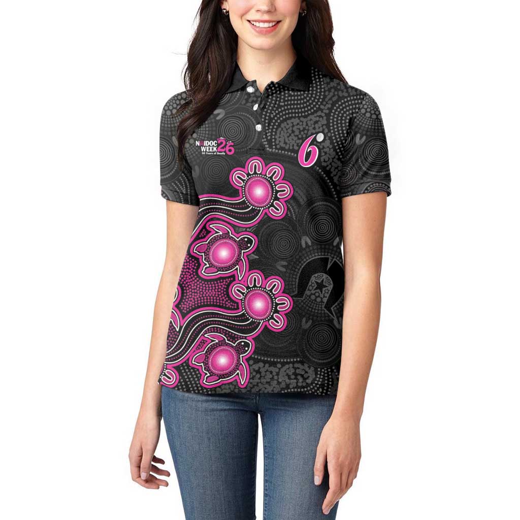 Personalised Sydney Sixers NAIDOC Week 2026 Women Polo Shirt Sea Turtles Aboriginal Art