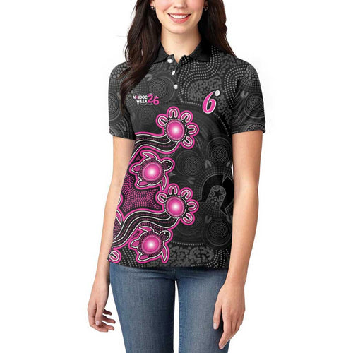 Personalised Sydney Sixers NAIDOC Week 2026 Women Polo Shirt Sea Turtles Aboriginal Art