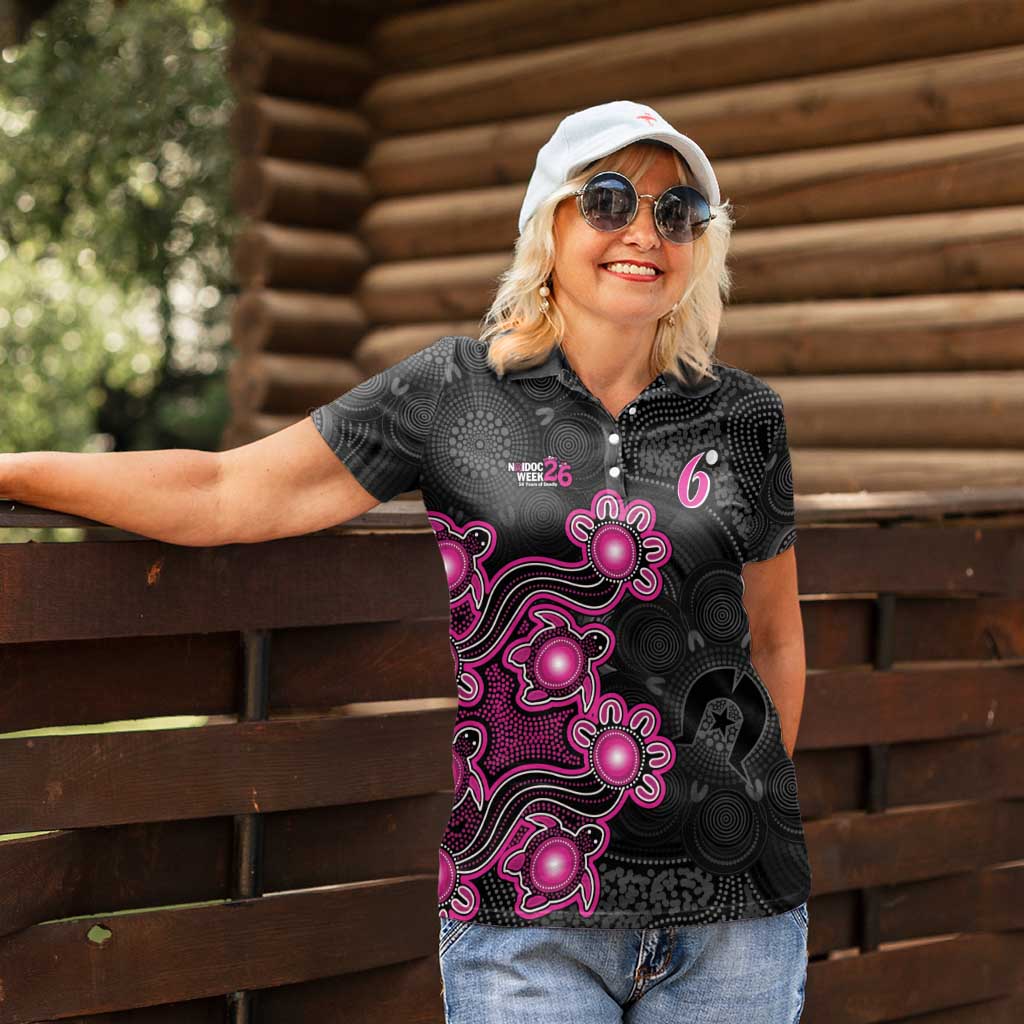 Personalised Sydney Sixers NAIDOC Week 2026 Women Polo Shirt Sea Turtles Aboriginal Art