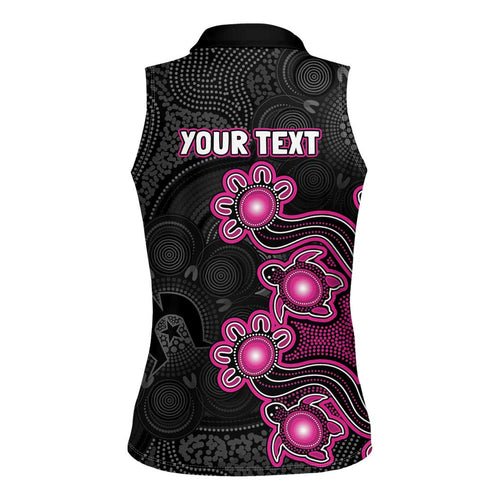 Personalised Sydney Sixers NAIDOC Week 2026 Women Sleeveless Polo Shirt Sea Turtles Aboriginal Art