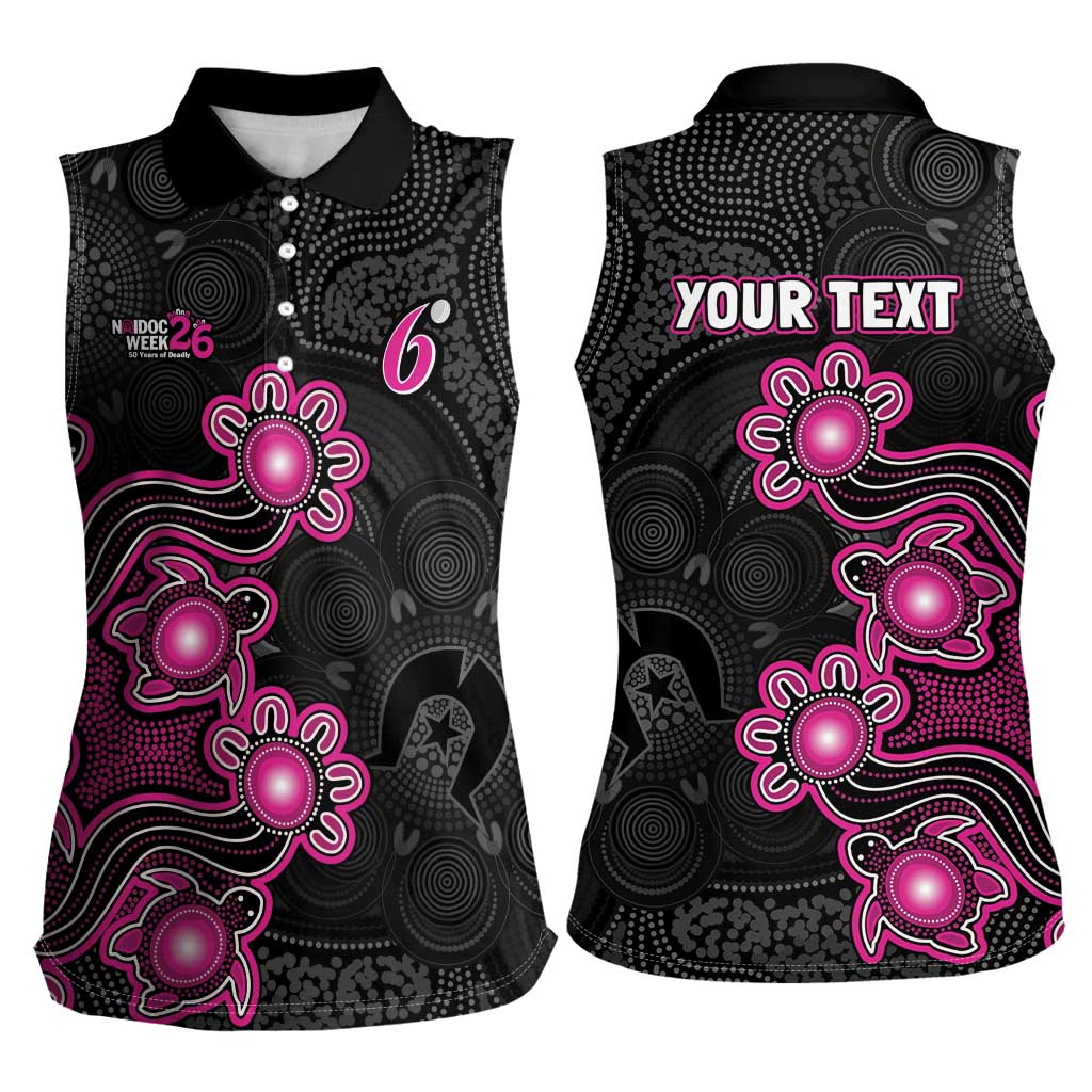 Personalised Sydney Sixers NAIDOC Week 2026 Women Sleeveless Polo Shirt Sea Turtles Aboriginal Art