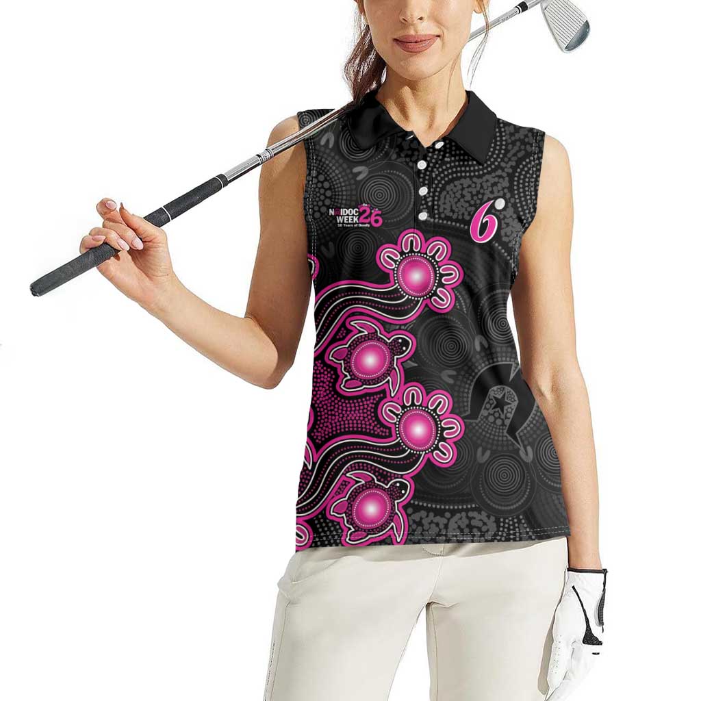 Personalised Sydney Sixers NAIDOC Week 2026 Women Sleeveless Polo Shirt Sea Turtles Aboriginal Art