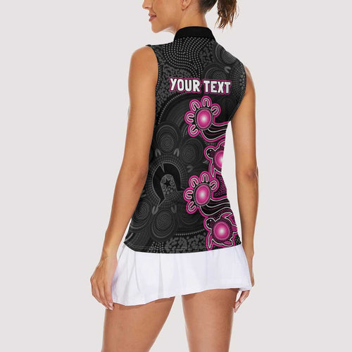 Personalised Sydney Sixers NAIDOC Week 2026 Women Sleeveless Polo Shirt Sea Turtles Aboriginal Art