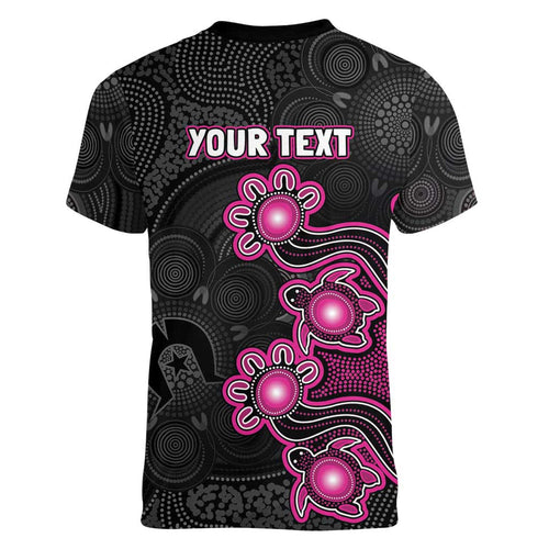 Personalised Sydney Sixers NAIDOC Week 2026 Women V-Neck T-Shirt Sea Turtles Aboriginal Art