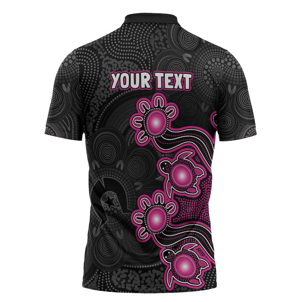 Personalised Sydney Sixers NAIDOC Week 2026 Zipper Polo Shirt Sea Turtles Aboriginal Art