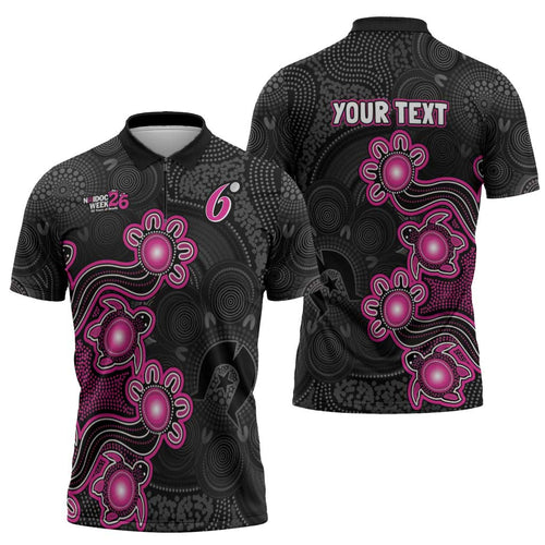 Personalised Sydney Sixers NAIDOC Week 2026 Zipper Polo Shirt Sea Turtles Aboriginal Art