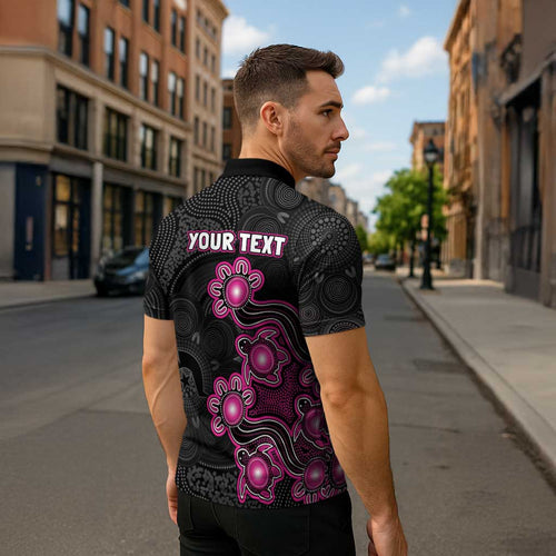 Personalised Sydney Sixers NAIDOC Week 2026 Zipper Polo Shirt Sea Turtles Aboriginal Art