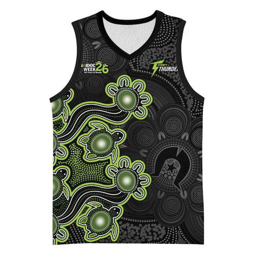 Personalised Sydney Thunder NAIDOC Week 2026 Basketball Jersey Sea Turtles Aboriginal Art