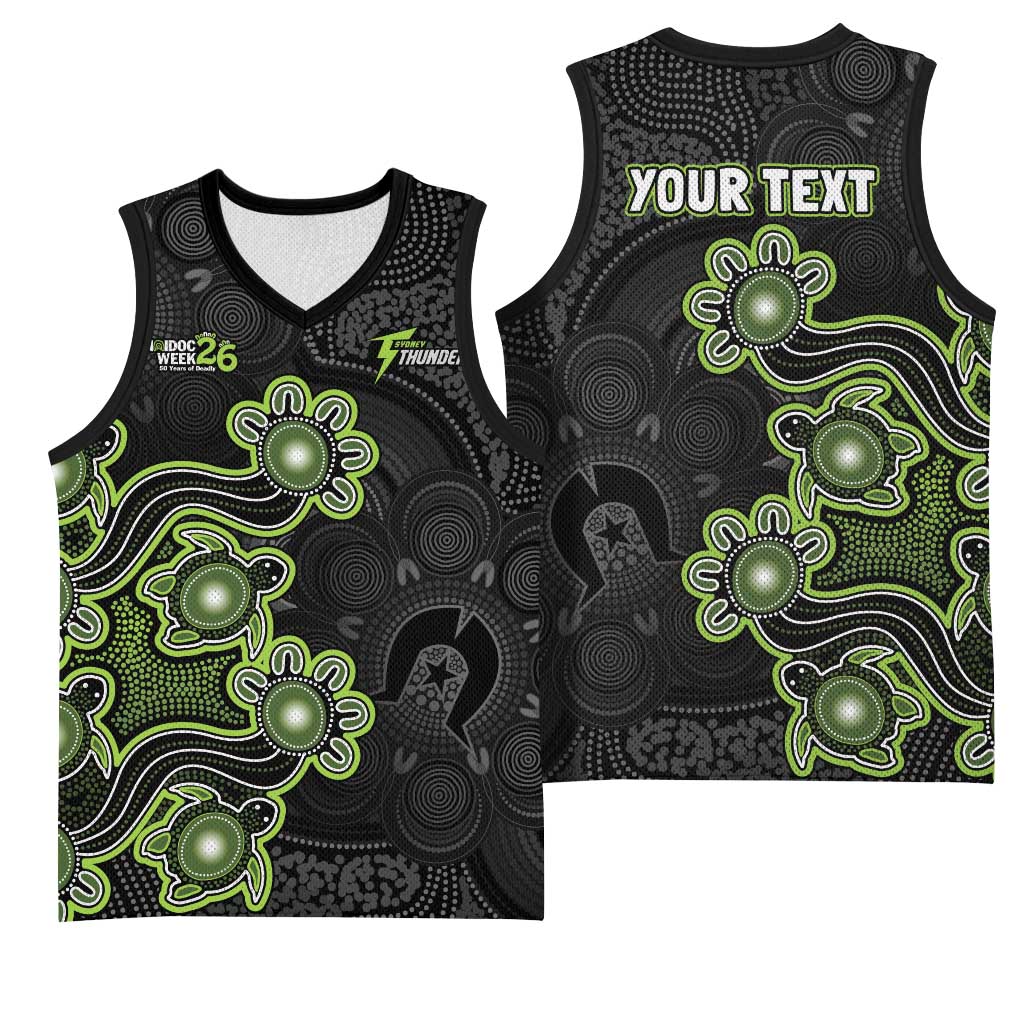 Personalised Sydney Thunder NAIDOC Week 2026 Basketball Jersey Sea Turtles Aboriginal Art