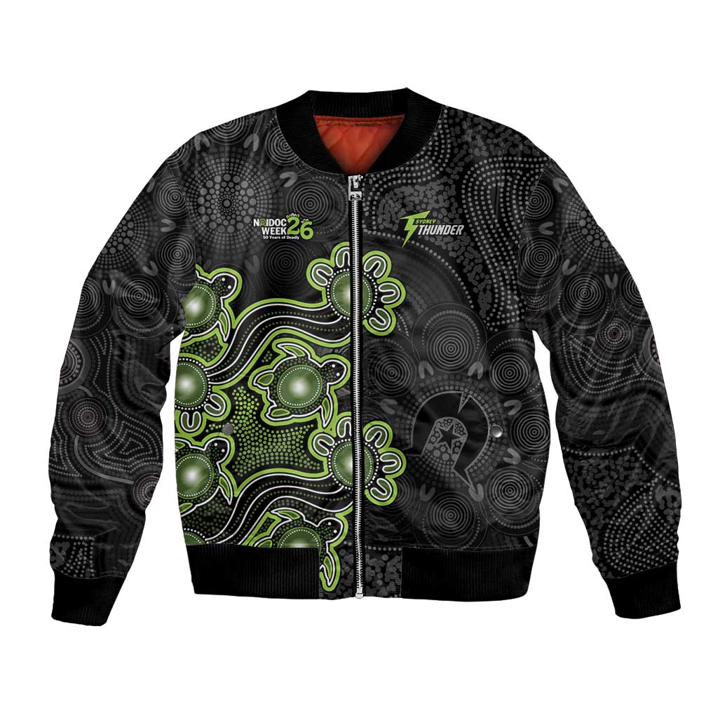 Personalised Sydney Thunder NAIDOC Week 2026 Bomber Jacket Sea Turtles Aboriginal Art