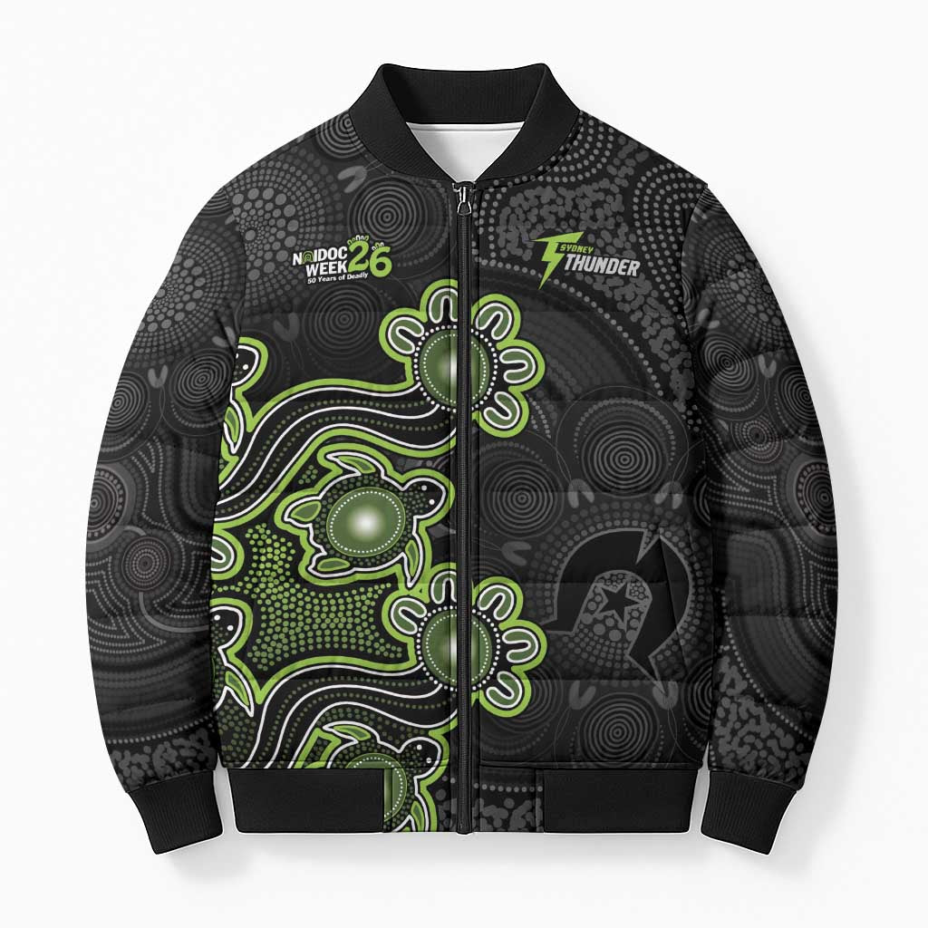Personalised Sydney Thunder NAIDOC Week 2026 Bomber Puffer Jacket Sea Turtles Aboriginal Art