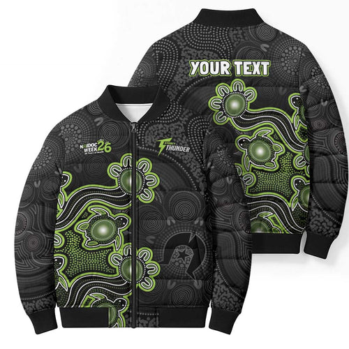 Personalised Sydney Thunder NAIDOC Week 2026 Bomber Puffer Jacket Sea Turtles Aboriginal Art
