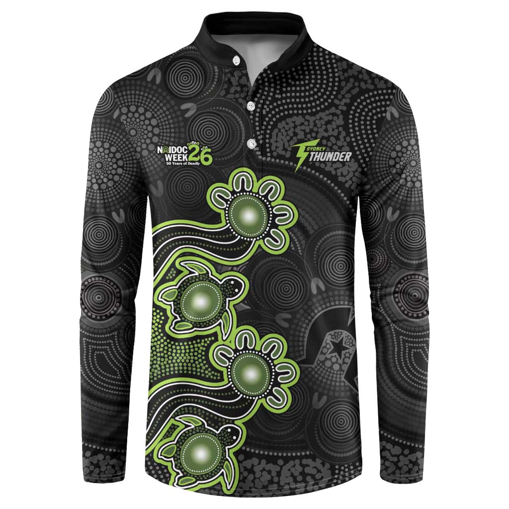 Personalised Sydney Thunder NAIDOC Week 2026 Button Sweatshirt Sea Turtles Aboriginal Art