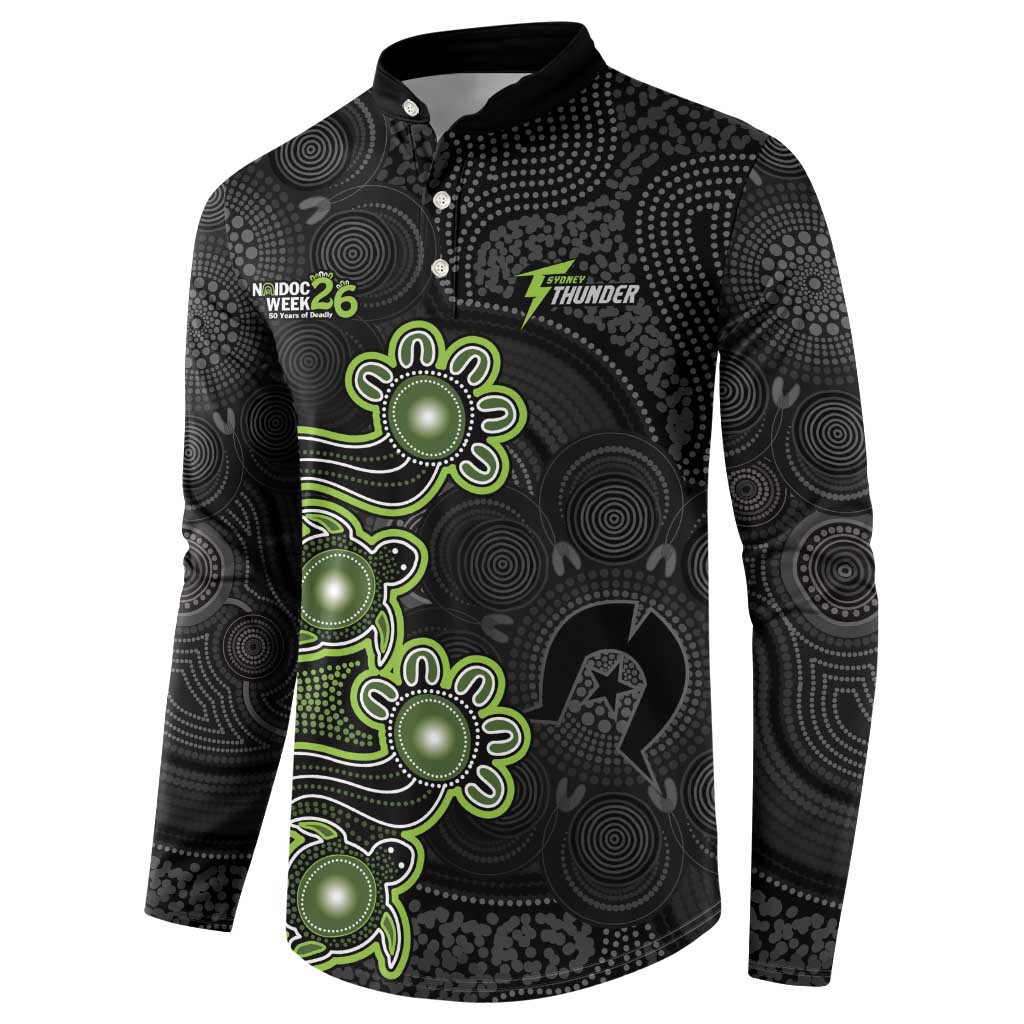 Personalised Sydney Thunder NAIDOC Week 2026 Button Sweatshirt Sea Turtles Aboriginal Art
