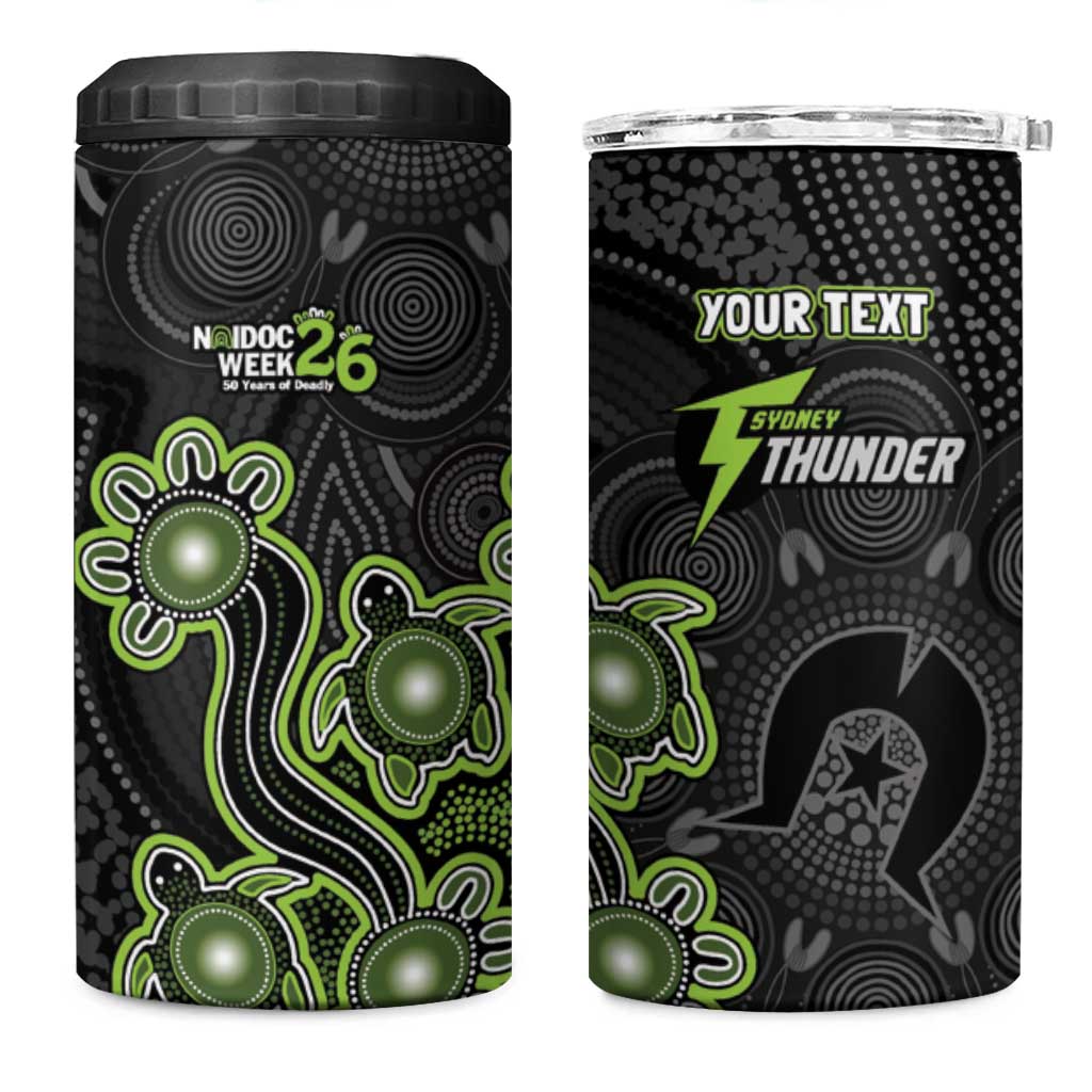 Personalised Sydney Thunder NAIDOC Week 2026 4 in 1 Can Cooler Tumbler Sea Turtles Aboriginal Art