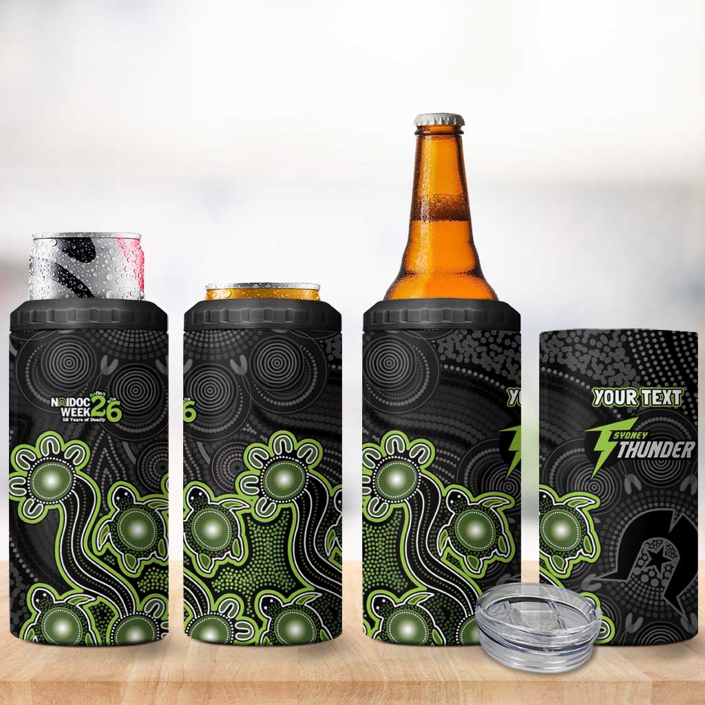 Personalised Sydney Thunder NAIDOC Week 2026 4 in 1 Can Cooler Tumbler Sea Turtles Aboriginal Art