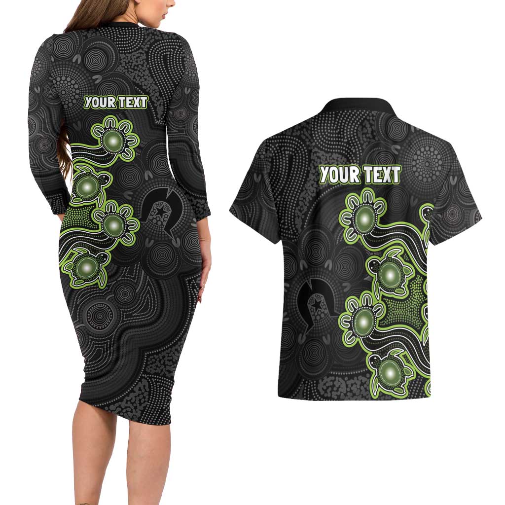 Personalised Sydney Thunder NAIDOC Week 2026 Couples Matching Long Sleeve Bodycon Dress and Hawaiian Shirt Sea Turtles Aboriginal Art