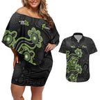 Personalised Sydney Thunder NAIDOC Week 2026 Couples Matching Off Shoulder Short Dress and Hawaiian Shirt Sea Turtles Aboriginal Art