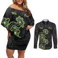 Personalised Sydney Thunder NAIDOC Week 2026 Couples Matching Off Shoulder Short Dress and Long Sleeve Button Shirt Sea Turtles Aboriginal Art