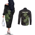 Personalised Sydney Thunder NAIDOC Week 2026 Couples Matching Off The Shoulder Long Sleeve Dress and Long Sleeve Button Shirt Sea Turtles Aboriginal Art