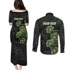 Personalised Sydney Thunder NAIDOC Week 2026 Couples Matching Puletasi and Long Sleeve Button Shirt Sea Turtles Aboriginal Art