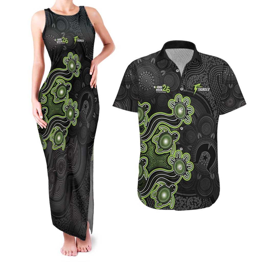 Personalised Sydney Thunder NAIDOC Week 2026 Couples Matching Tank Maxi Dress and Hawaiian Shirt Sea Turtles Aboriginal Art