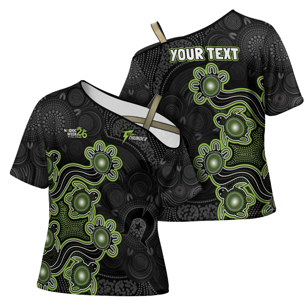 Personalised Sydney Thunder NAIDOC Week 2026 Cross Shoulder Shirt Sea Turtles Aboriginal Art