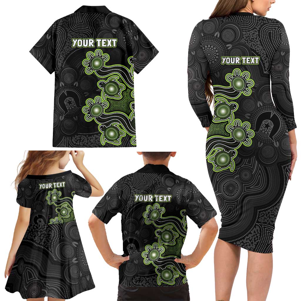 Personalised Sydney Thunder NAIDOC Week 2026 Family Matching Long Sleeve Bodycon Dress and Hawaiian Shirt Sea Turtles Aboriginal Art