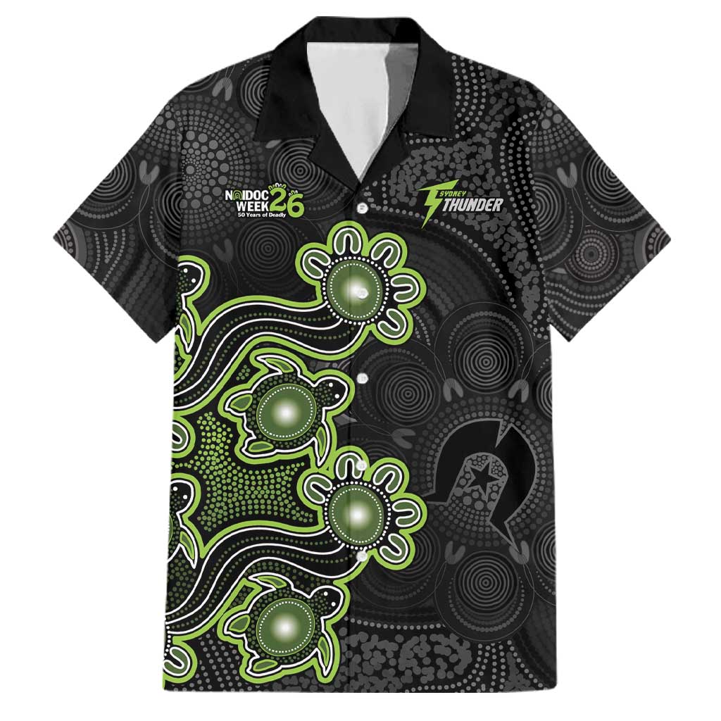 Personalised Sydney Thunder NAIDOC Week 2026 Family Matching Long Sleeve Bodycon Dress and Hawaiian Shirt Sea Turtles Aboriginal Art