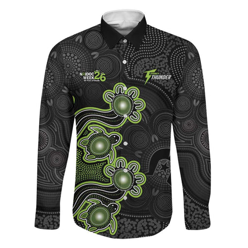 Personalised Sydney Thunder NAIDOC Week 2026 Family Matching Mermaid Dress and Hawaiian Shirt Sea Turtles Aboriginal Art