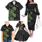 Personalised Sydney Thunder NAIDOC Week 2026 Family Matching Off The Shoulder Long Sleeve Dress and Hawaiian Shirt Sea Turtles Aboriginal Art