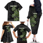 Personalised Sydney Thunder NAIDOC Week 2026 Family Matching Off The Shoulder Long Sleeve Dress and Hawaiian Shirt Sea Turtles Aboriginal Art