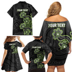 Personalised Sydney Thunder NAIDOC Week 2026 Family Matching Off Shoulder Short Dress and Hawaiian Shirt Sea Turtles Aboriginal Art