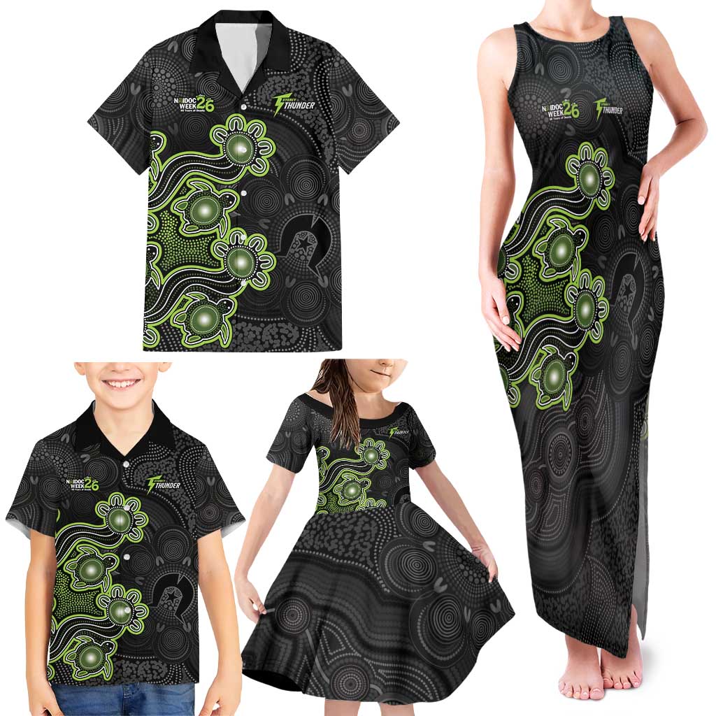 Personalised Sydney Thunder NAIDOC Week 2026 Family Matching Tank Maxi Dress and Hawaiian Shirt Sea Turtles Aboriginal Art
