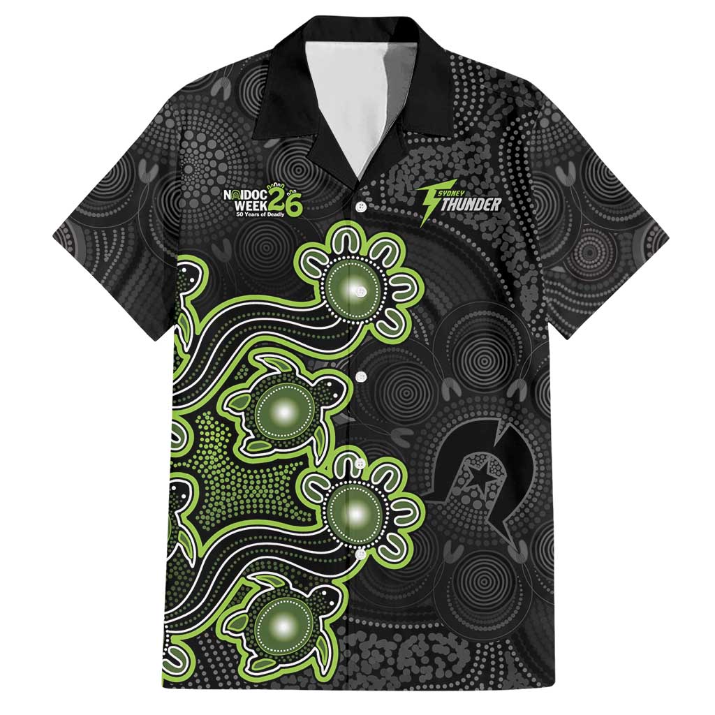 Personalised Sydney Thunder NAIDOC Week 2026 Hawaiian Shirt Sea Turtles Aboriginal Art