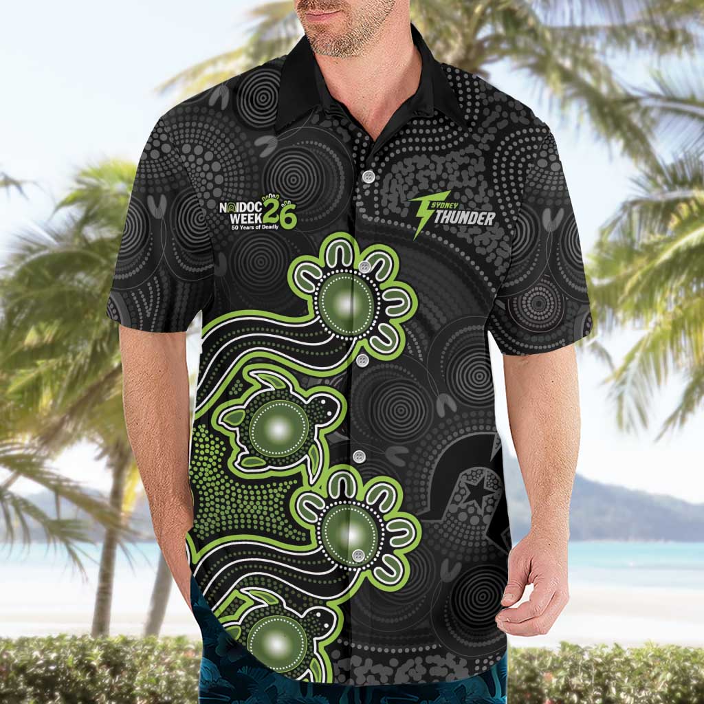 Personalised Sydney Thunder NAIDOC Week 2026 Hawaiian Shirt Sea Turtles Aboriginal Art