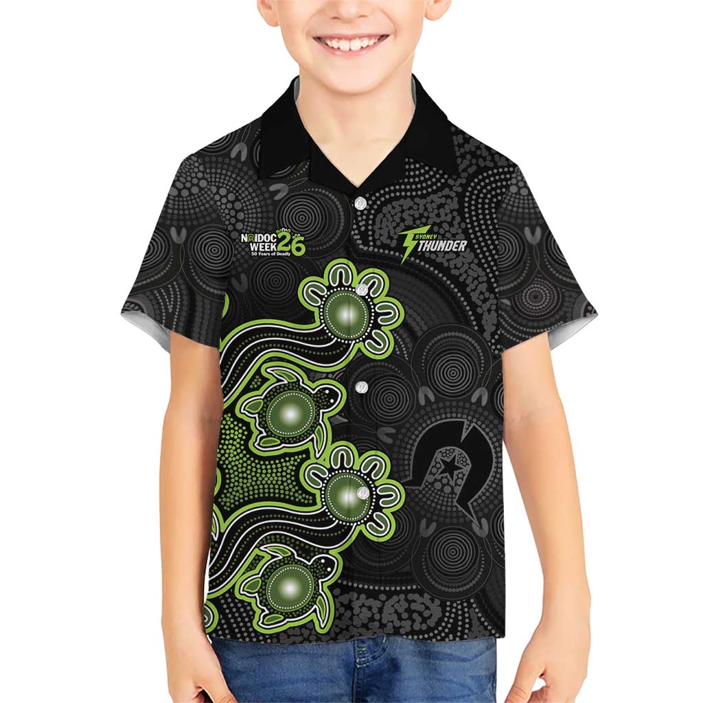 Personalised Sydney Thunder NAIDOC Week 2026 Hawaiian Shirt Sea Turtles Aboriginal Art