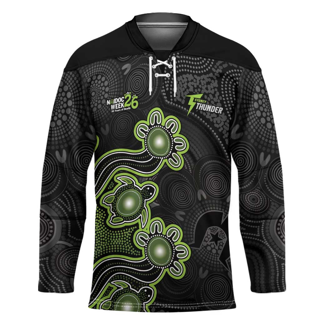 Personalised Sydney Thunder NAIDOC Week 2026 Hockey Jersey Sea Turtles Aboriginal Art