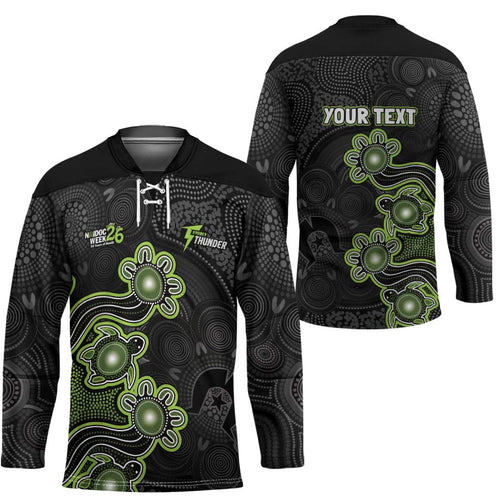 Personalised Sydney Thunder NAIDOC Week 2026 Hockey Jersey Sea Turtles Aboriginal Art
