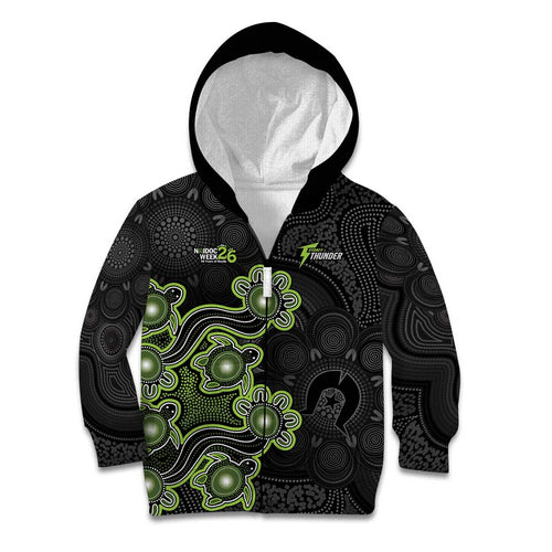 Personalised Sydney Thunder NAIDOC Week 2026 Kid Hoodie Sea Turtles Aboriginal Art