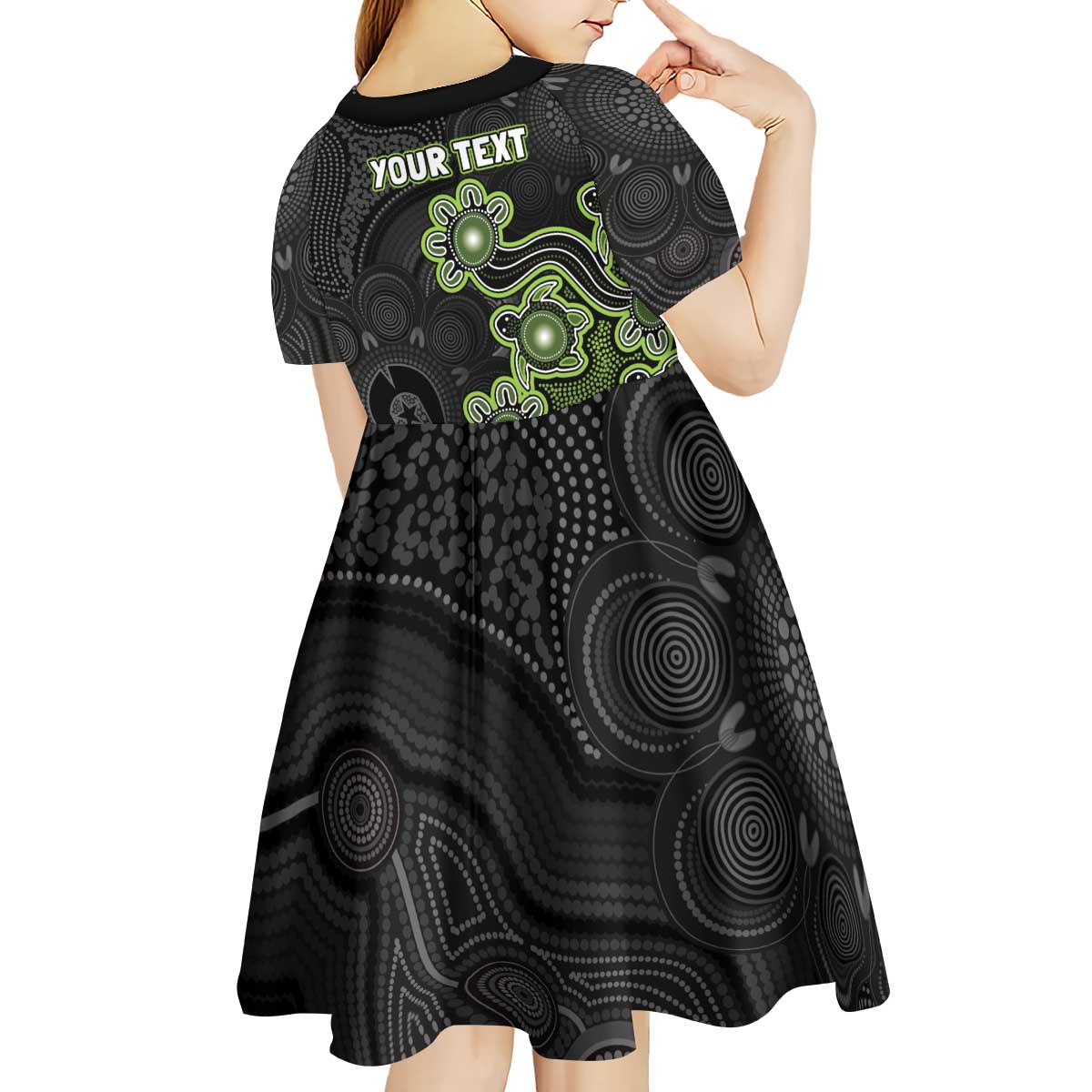 Personalised Sydney Thunder NAIDOC Week 2026 Kid Short Sleeve Dress Sea Turtles Aboriginal Art