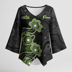 Personalised Sydney Thunder NAIDOC Week 2026 Kimono Sleeve Blouse Sea Turtles Aboriginal Art