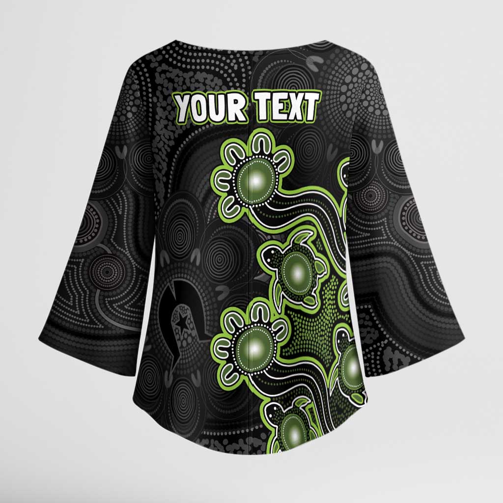 Personalised Sydney Thunder NAIDOC Week 2026 Kimono Sleeve Blouse Sea Turtles Aboriginal Art