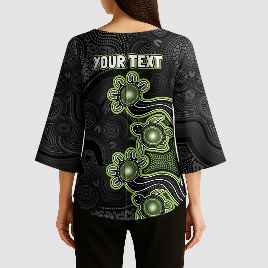 Personalised Sydney Thunder NAIDOC Week 2026 Kimono Sleeve Blouse Sea Turtles Aboriginal Art