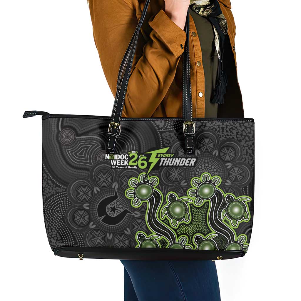 Sydney Thunder NAIDOC Week 2026 Leather Tote Bag Sea Turtles Aboriginal Art