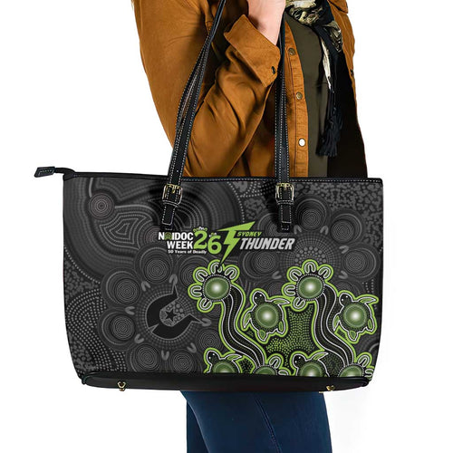 Sydney Thunder NAIDOC Week 2026 Leather Tote Bag Sea Turtles Aboriginal Art