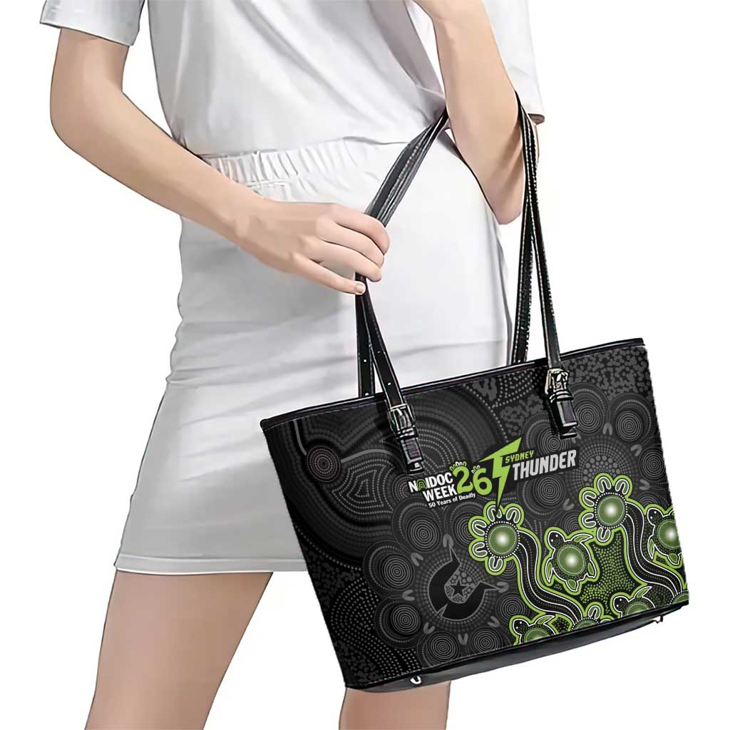 Sydney Thunder NAIDOC Week 2026 Leather Tote Bag Sea Turtles Aboriginal Art